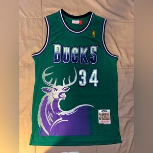 Ray Allen #34 Green Milwaukee Bucks Throwback 1996-97 NBA Season Swingman Jersey